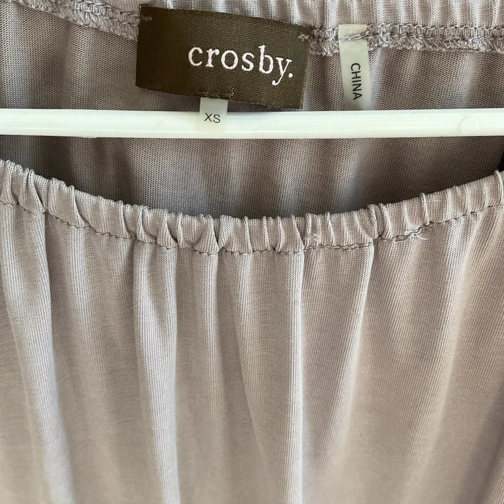 Crosby Grey Purple Bell Sleeve Long Sleeve Top Size XS